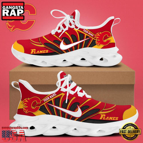 NHL Custom NameCalgary Flames New Design 2025 Max Soul Shoes Running Sneakers