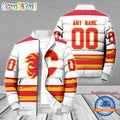 NHL Calgary Flames Hockey Team Personalized Away New Puffer Jacket