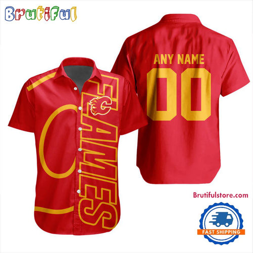 NHL Calgary Flames New Design Hawaiian Shirt, Hockey Team Button Shirt
