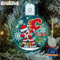 NHL Calgary Flames Personalized Santa Claus Hockey Team Logo Christmas Led Acrylic Ornament