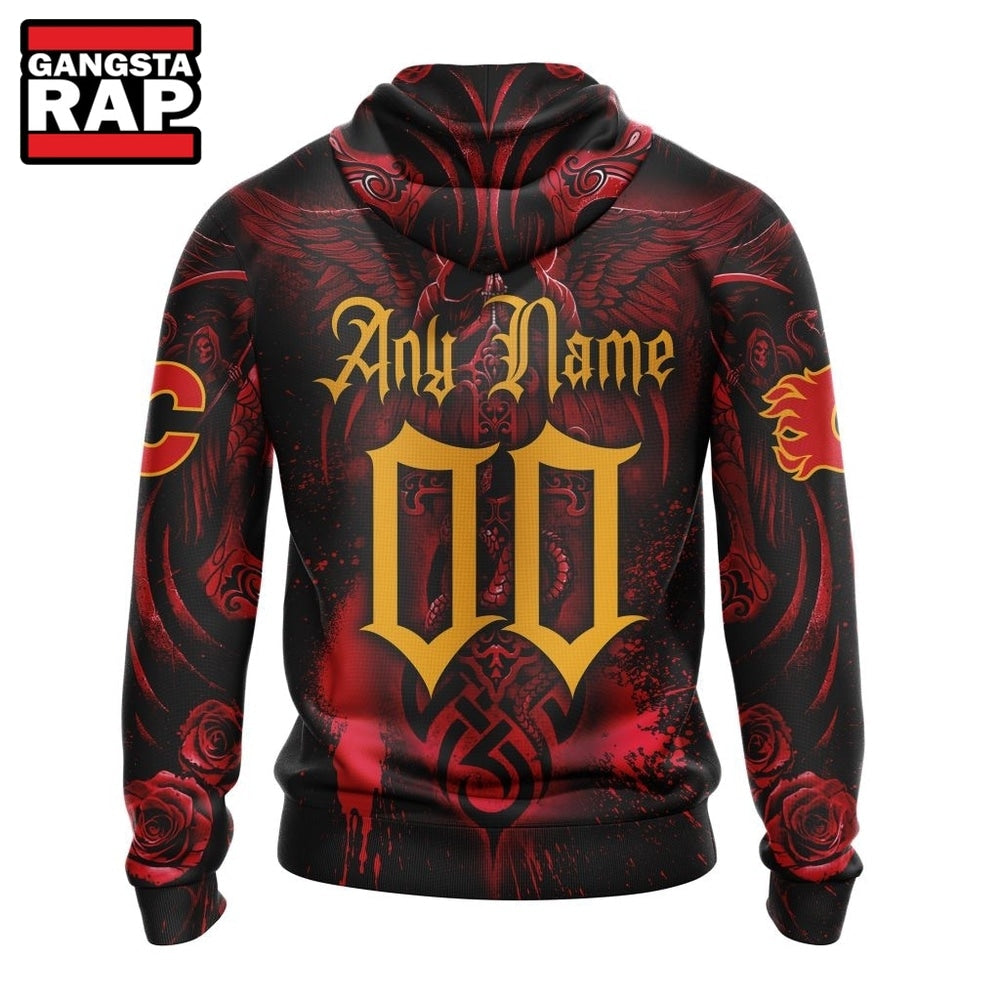 NHL Calgary Flames Special Design Halloween With Skull Art Hoodie, T Shirt