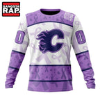 NHL Calgary Flames Special Lavender Fight Cancer Hoodie, T Shirt