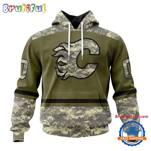 NHL Calgary Flames Special Veterans Military Appreciation Hoodie, TShirt, Sweatshirt