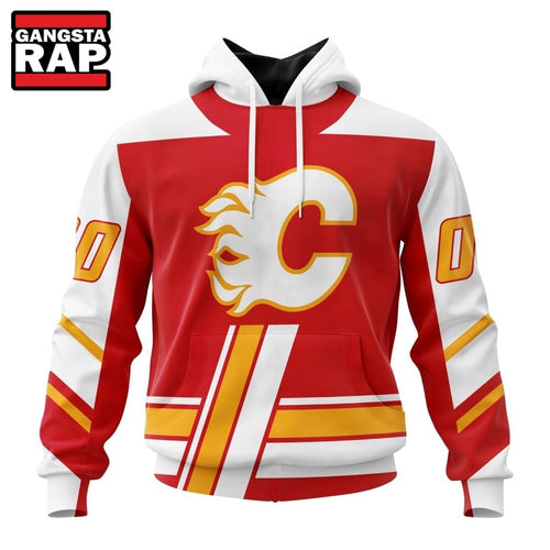 NHL Calgary Flames Specialized Unisex Kits With Retro Concepts Hoodie, T Shirt