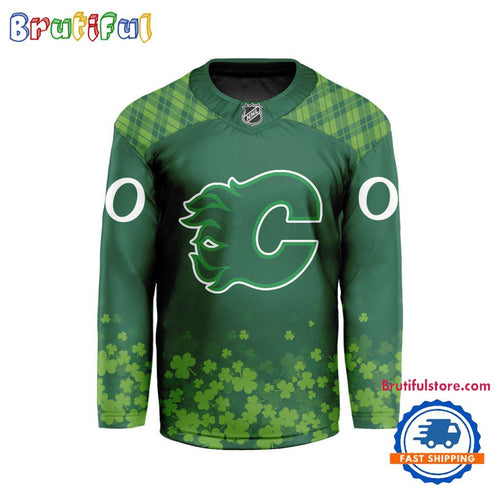 NHL Calgary Flames St.Patrick’s Day New Design Hockey Jersey
