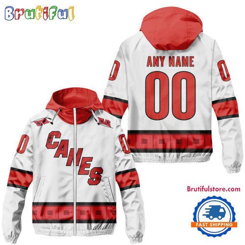 NHL Carolina Hurricanes Away Windbreaker Outdoor Jacket, Personalized Hockey Team Jacket Outfits