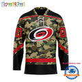 NHL Carolina Hurricanes Camo Veterans Custom Hockey Jersey