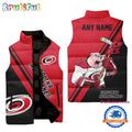 NHL Carolina Hurricanes Custom Name Sleeveless Puffer Jacket, Hockey Team Jacket Fans Gifts