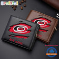 NHL Carolina Hurricanes Custom Name Wallet, Hockey Team Design Men’s Wallet