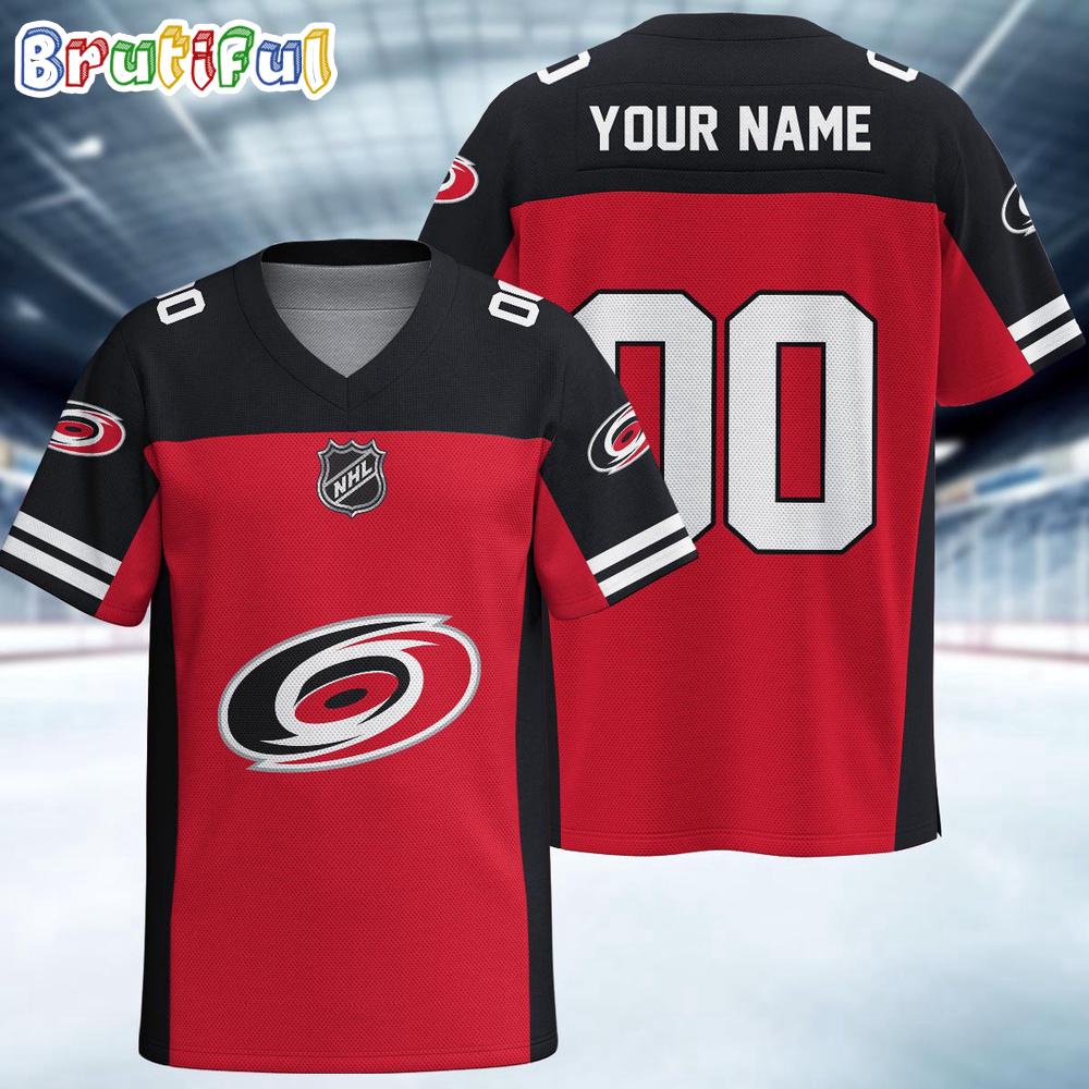 NHL Carolina Hurricanes Hockey Team Personalized Football Jersey
