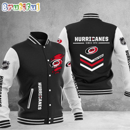 NHL Carolina Hurricanes Hockey Team Personalized Varsity Baseball Jacket
