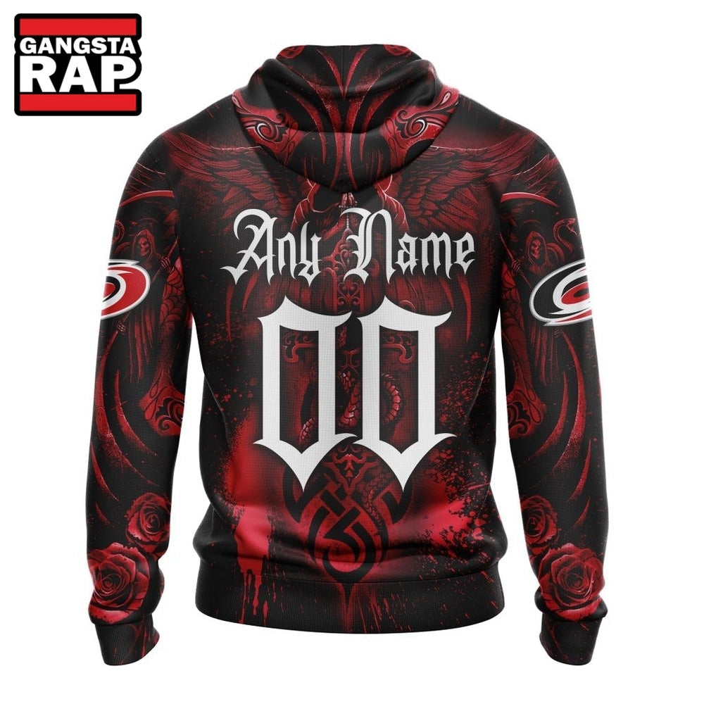 NHL Carolina Hurricanes Special Design Halloween With Skull Art Hoodie, T Shirt
