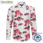 NHL Carolina Hurricanes Special Hockey Long Sleeve Hawaiian Design Button Shirt
