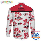 NHL Carolina Hurricanes Special Hockey Long Sleeve Hawaiian Design Button Shirt
