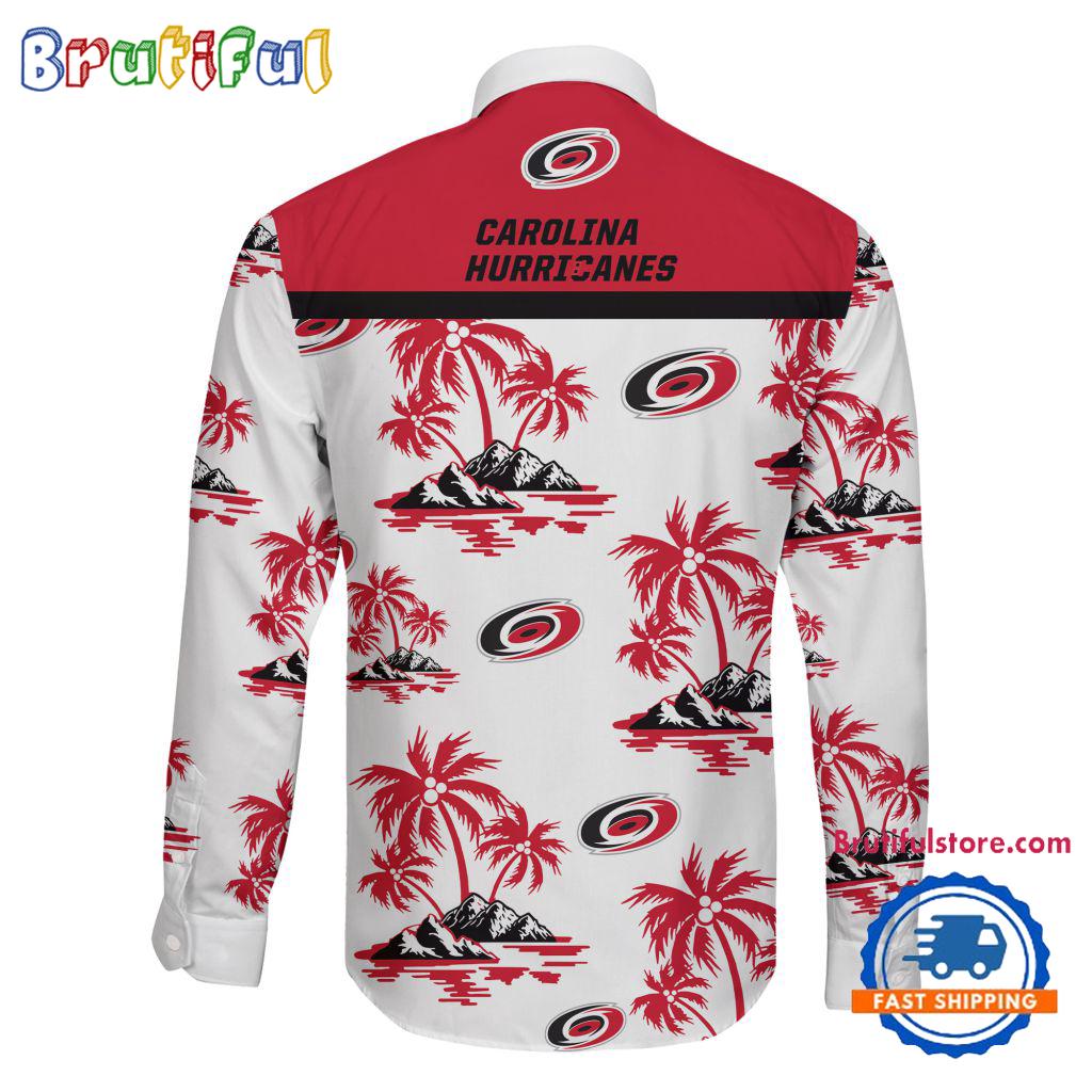 NHL Carolina Hurricanes Special Hockey Long Sleeve Hawaiian Design Button Shirt