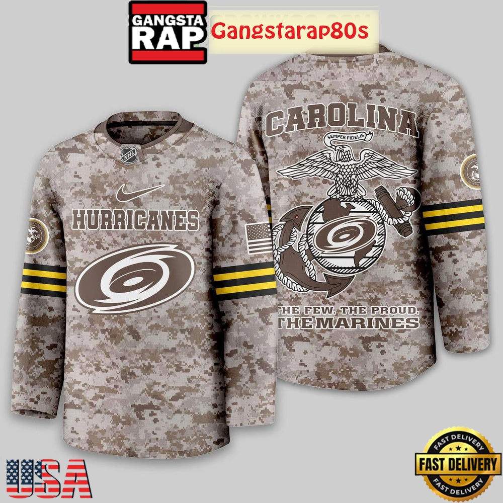 NHL Carolina Hurricanes US Marine Corps Camo Hockey Jersey