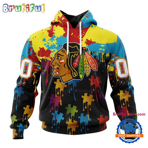 NHL Chicago Blackhawks Special Autism Awareness Custom Hoodie, Sweatshirt, TShirt