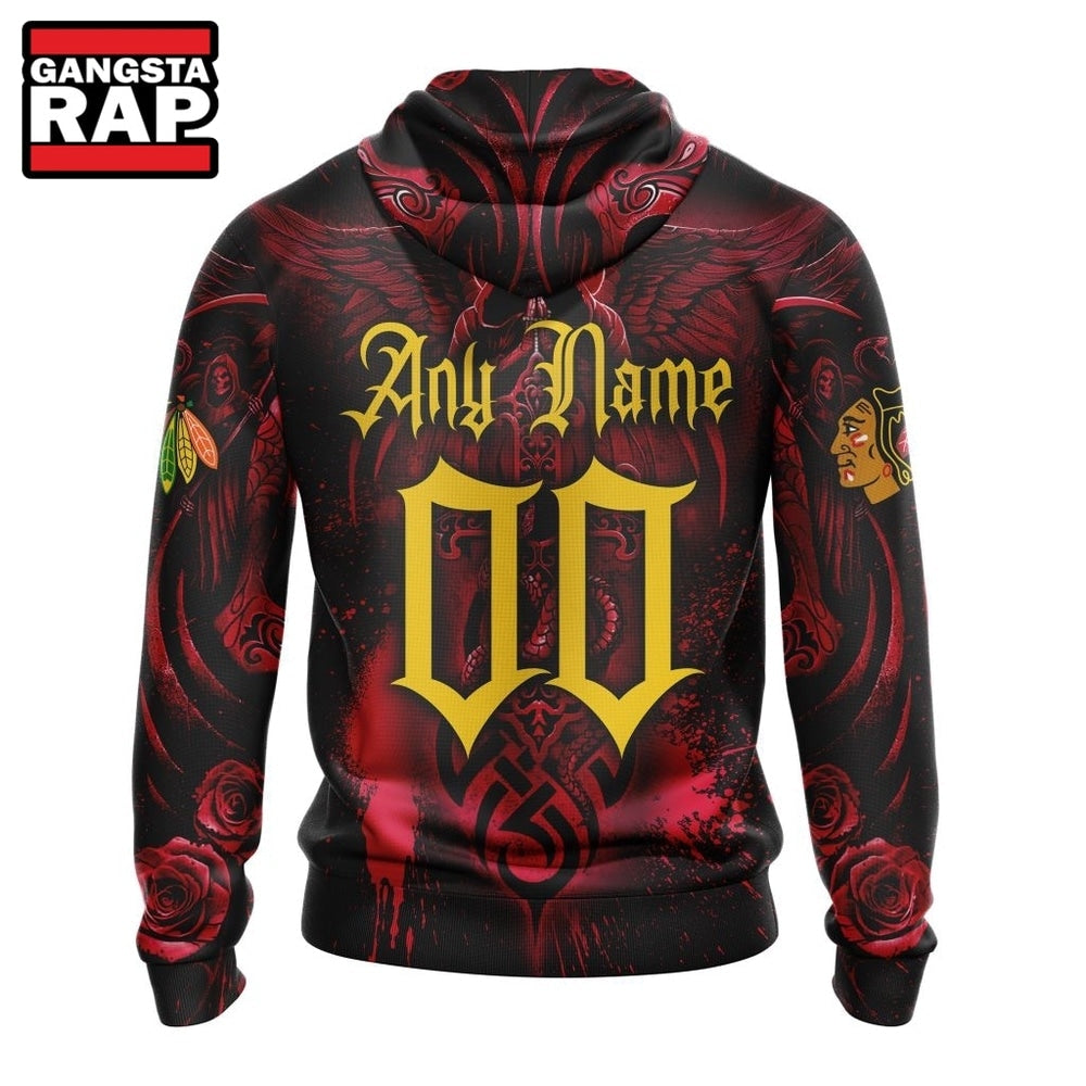 NHL Chicago Blackhawks Special Design Halloween With Skull Art Hoodie, T Shirt