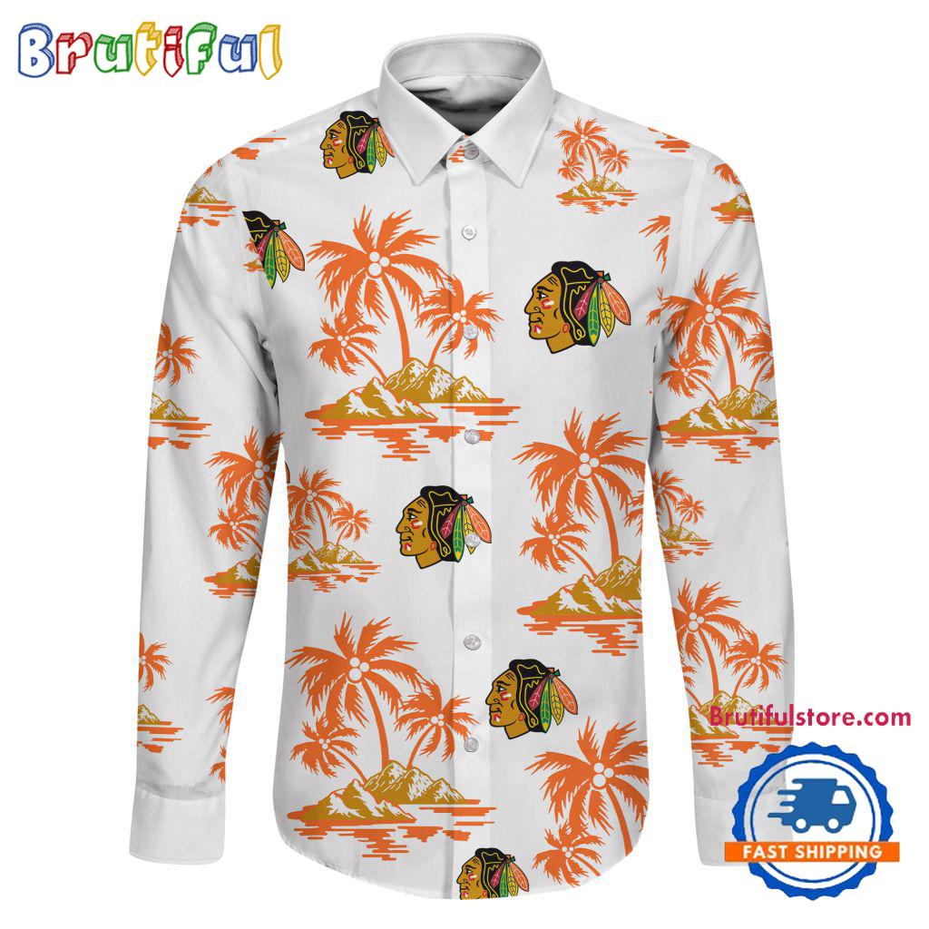 NHL Chicago Blackhawks Special Hockey Long Sleeve Hawaiian Design Button Shirt