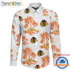 NHL Chicago Blackhawks Special Hockey Long Sleeve Hawaiian Design Button Shirt