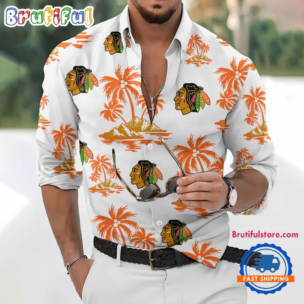 NHL Chicago Blackhawks Special Hockey Long Sleeve Hawaiian Design Button Shirt
