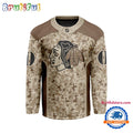 NHL Chicago Blackhawks Special Veterans Military Desert Camouflage Design Hockey Jersey