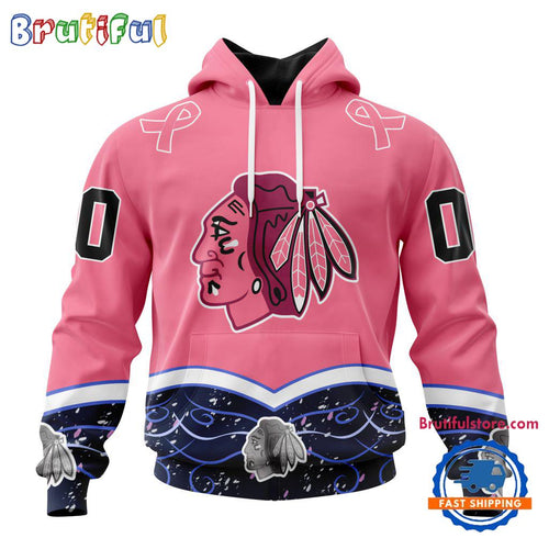 NHL Chicago BlackHawks Specialized Hockey Fights Cancer Hoodie