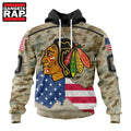 NHL Chicago BlackHawks Specialized Kits For United State With Camo Color Hoodie, T Shirt