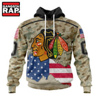 NHL Chicago BlackHawks Specialized Kits For United State With Camo Color Hoodie, T Shirt