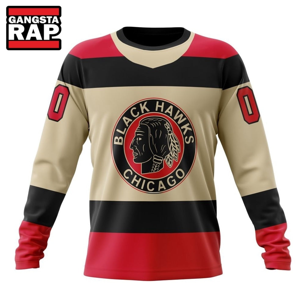 NHL Chicago BlackHawks Specialized Unisex Kits With Retro Concepts Hoodie, T Shirt