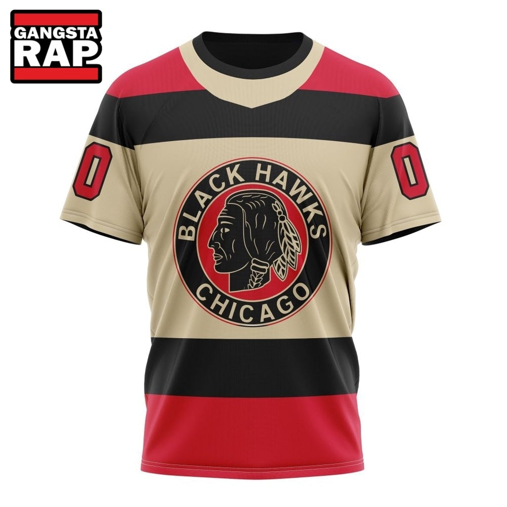NHL Chicago BlackHawks Specialized Unisex Kits With Retro Concepts Hoodie, T Shirt