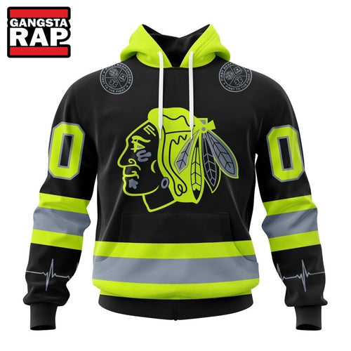 NHL Chicago BlackHawks Specialized With FireFighter Uniforms Color Hoodie, T Shirt