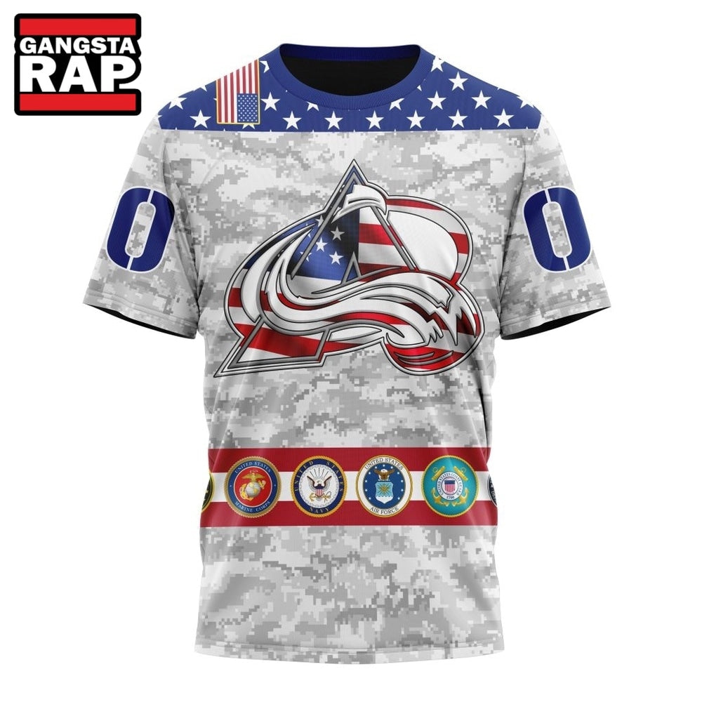 NHL Colorado Avalanche Armed Forces Appreciation Design Hoodie, T Shirt