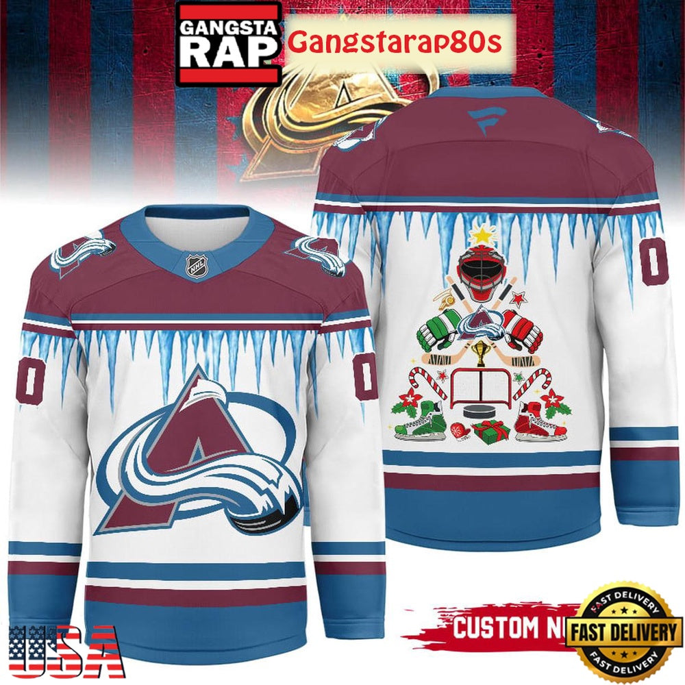 NHL Colorado Avalanche Christmas 2025 Custom Number Hockey Jersey