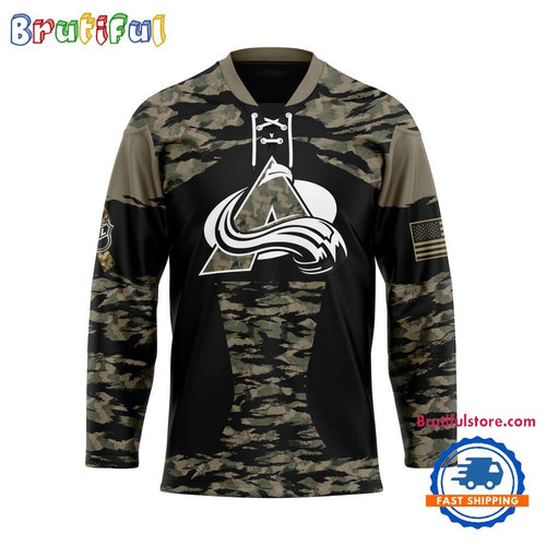 NHL Colorado Avalanche Custom Honoring Veterans Camo Hockey Jersey