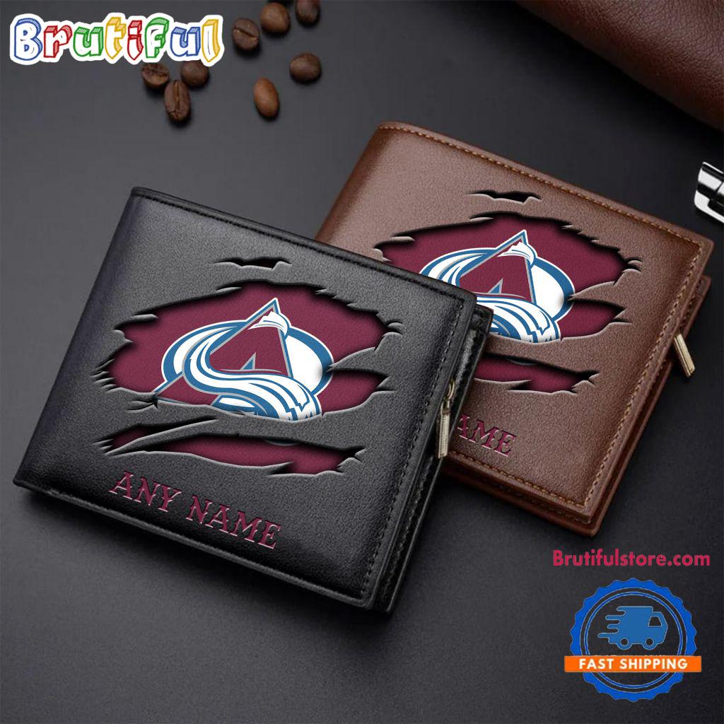 NHL Colorado Avalanche Custom Name Wallet, Hockey Team Design Men’s Wallet