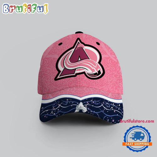 NHL Colorado Avalanche Hockey Fights Against Cancer Design Cap