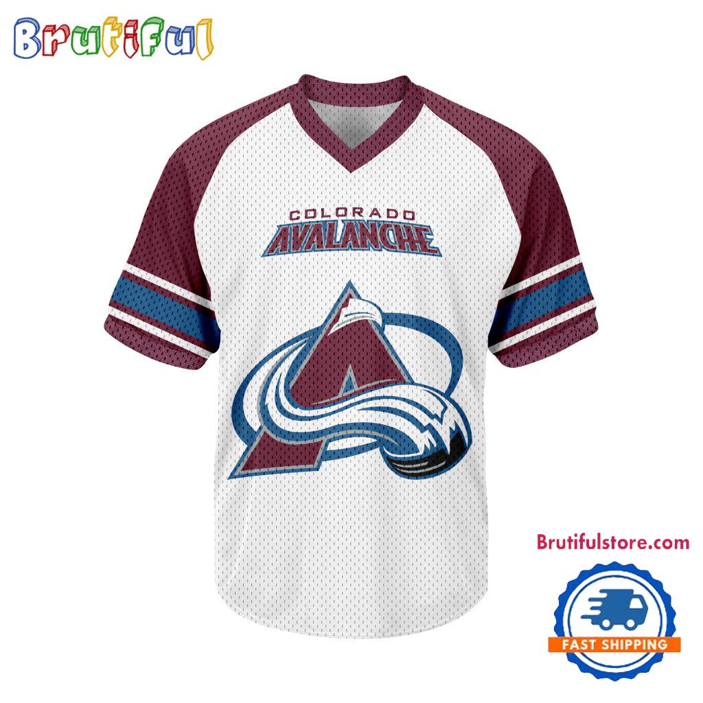 NHL Colorado Avalanche Hockey Team Design V-neck Mesh Short Sleeve Jersey