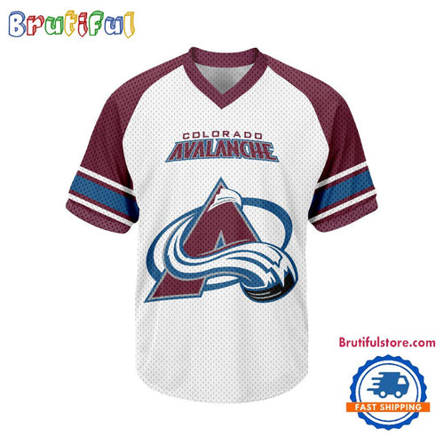 NHL Colorado Avalanche Hockey Team Design V-neck Mesh Short Sleeve Jersey