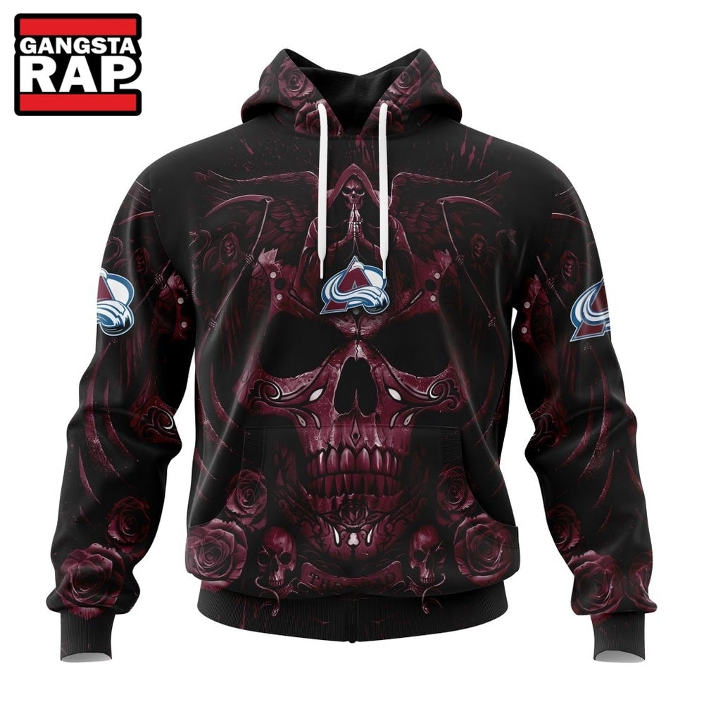 NHL Colorado Avalanche Special Design Halloween With Skull Art Hoodie, T Shirt