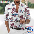 NHL Colorado Avalanche Special Hockey Long Sleeve Hawaiian Design Button Shirt