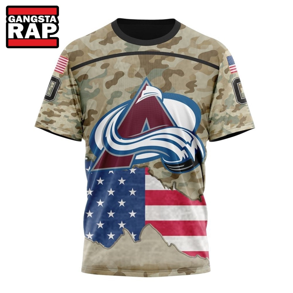 NHL Colorado Avalanche Specialized Kits For United State With Camo Color Hoodie, T Shirt