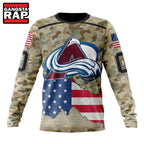 NHL Colorado Avalanche Specialized Kits For United State With Camo Color Hoodie, T Shirt