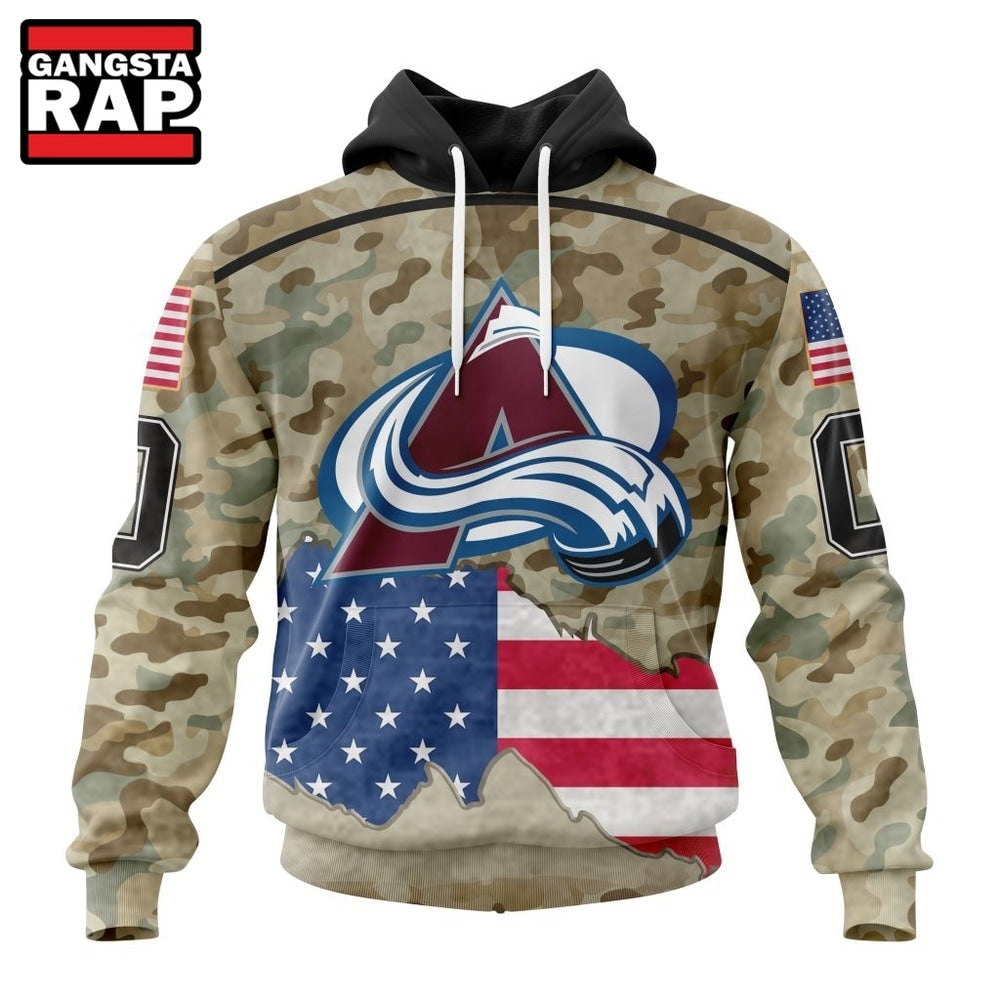 NHL Colorado Avalanche Specialized Kits For United State With Camo Color Hoodie, T Shirt