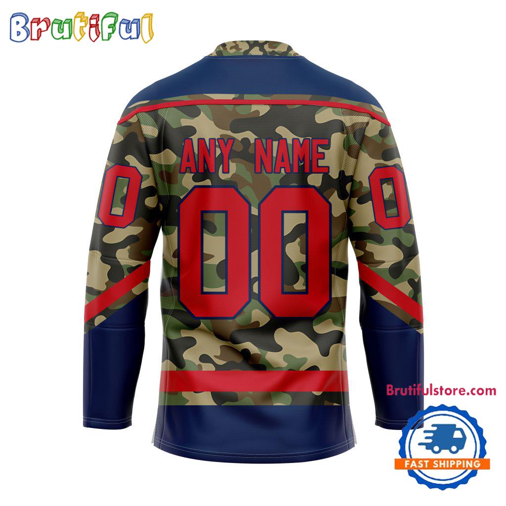 NHL Columbus Blue Jackets Camo Veterans Custom Hockey Jersey