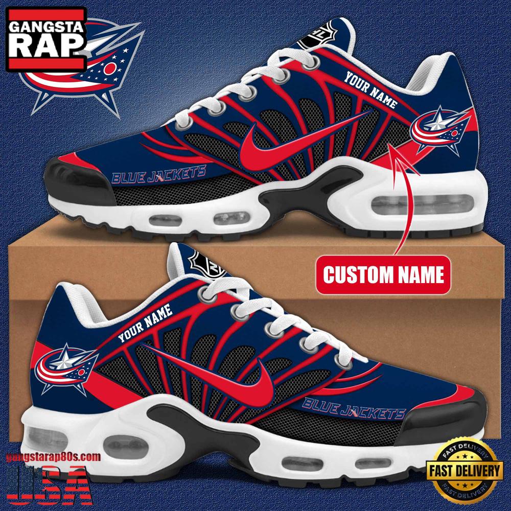NHL Custom Name Columbus Blue Jackets New Design Air Max Plus Shoes Running Sneakers