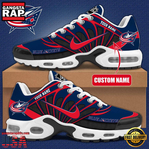 NHL Custom Name Columbus Blue Jackets New Design Air Max Plus Shoes Running Sneakers