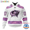 NHL Columbus Blue Jackets Personalized Hockey Fight Cancer Design Limited New Hoodie, Hockey Fight Cancer 3D Shirt