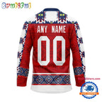 NHL Columbus Blue Jackets Personalized Native American Hockey Jersey