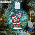 NHL Columbus Blue Jackets Personalized Santa Claus Hockey Team Logo Christmas Led Acrylic Ornament